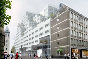 Eneco verwarmt en koelt door architectenbureau OMA ontworpen Timmerhuis